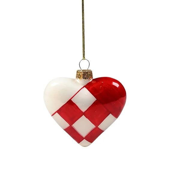 Glass Heart for hanging, 8 cm 