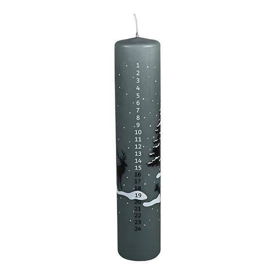 Gray calendar candle, 25 cm