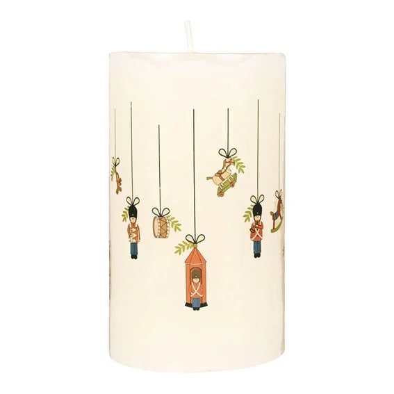 Candle with Christmas decorations, 10 cm 