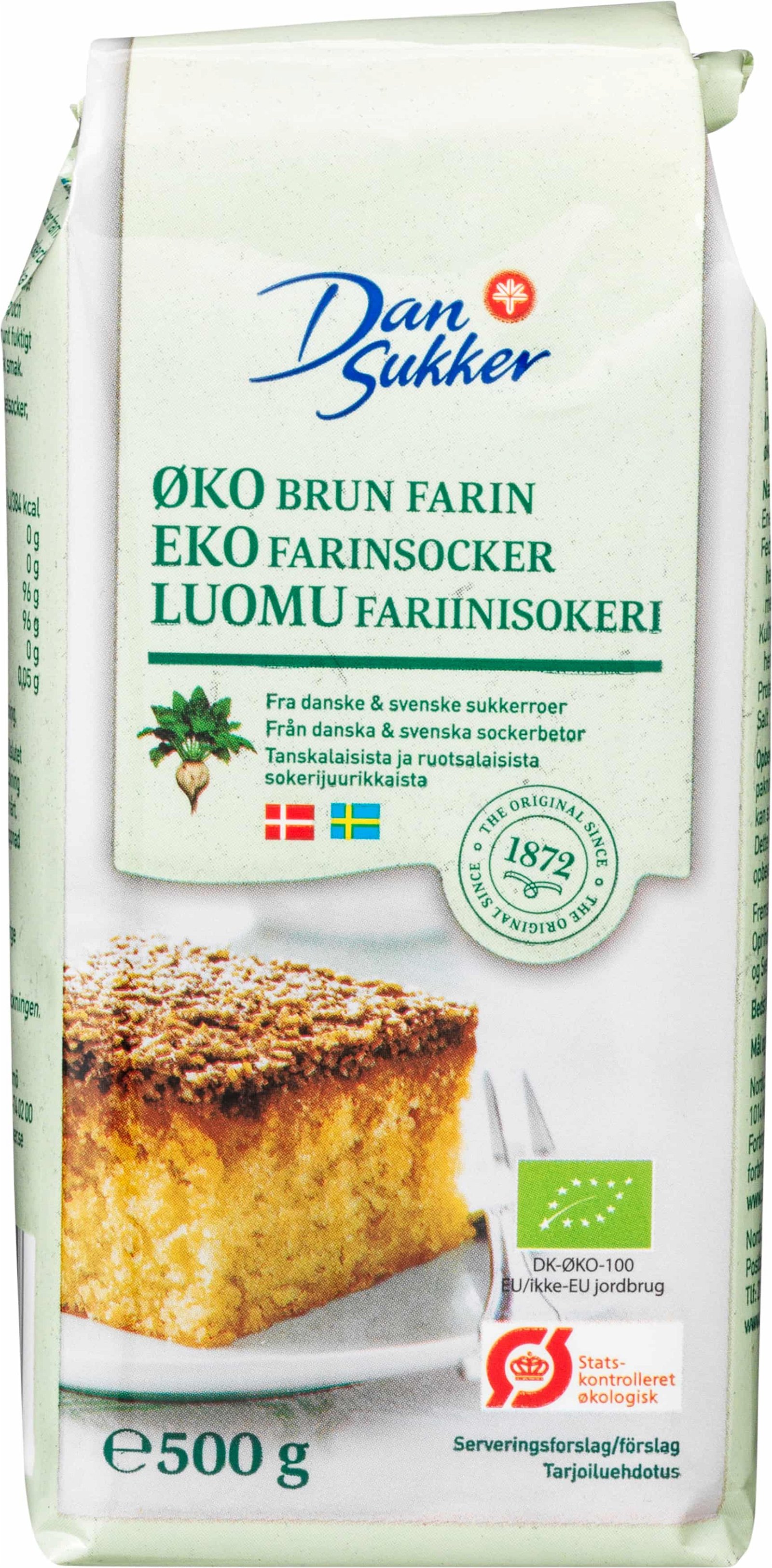 Økologisk Brun Farin, 500g