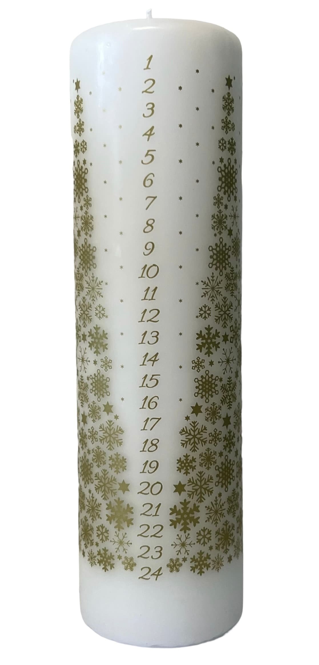 Large calendar candle with gold 7x 25 cm