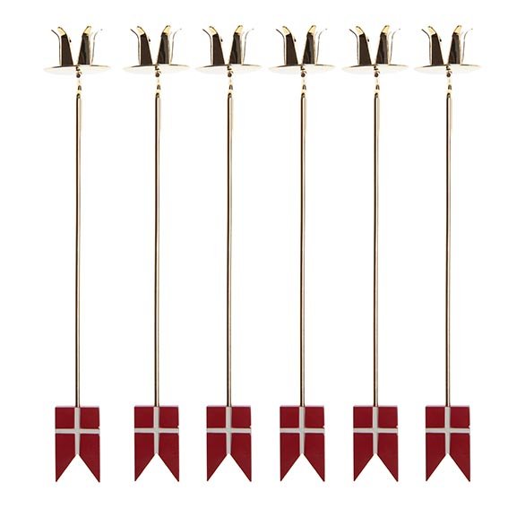 Christmas candle holders with flags