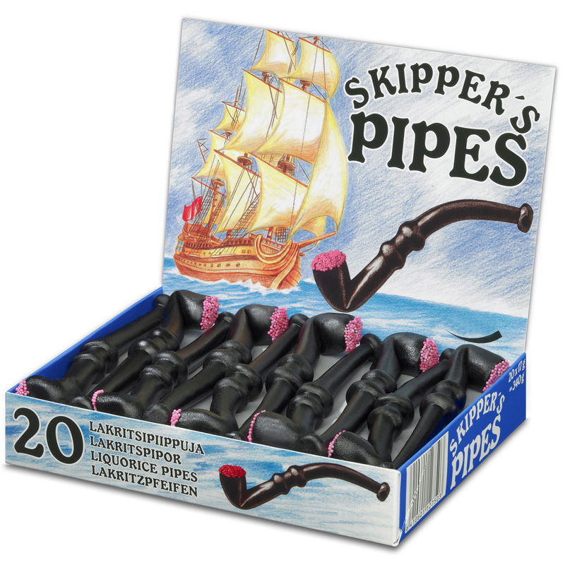 Malaco Skippers pipes - original liquorice, 20 pieces