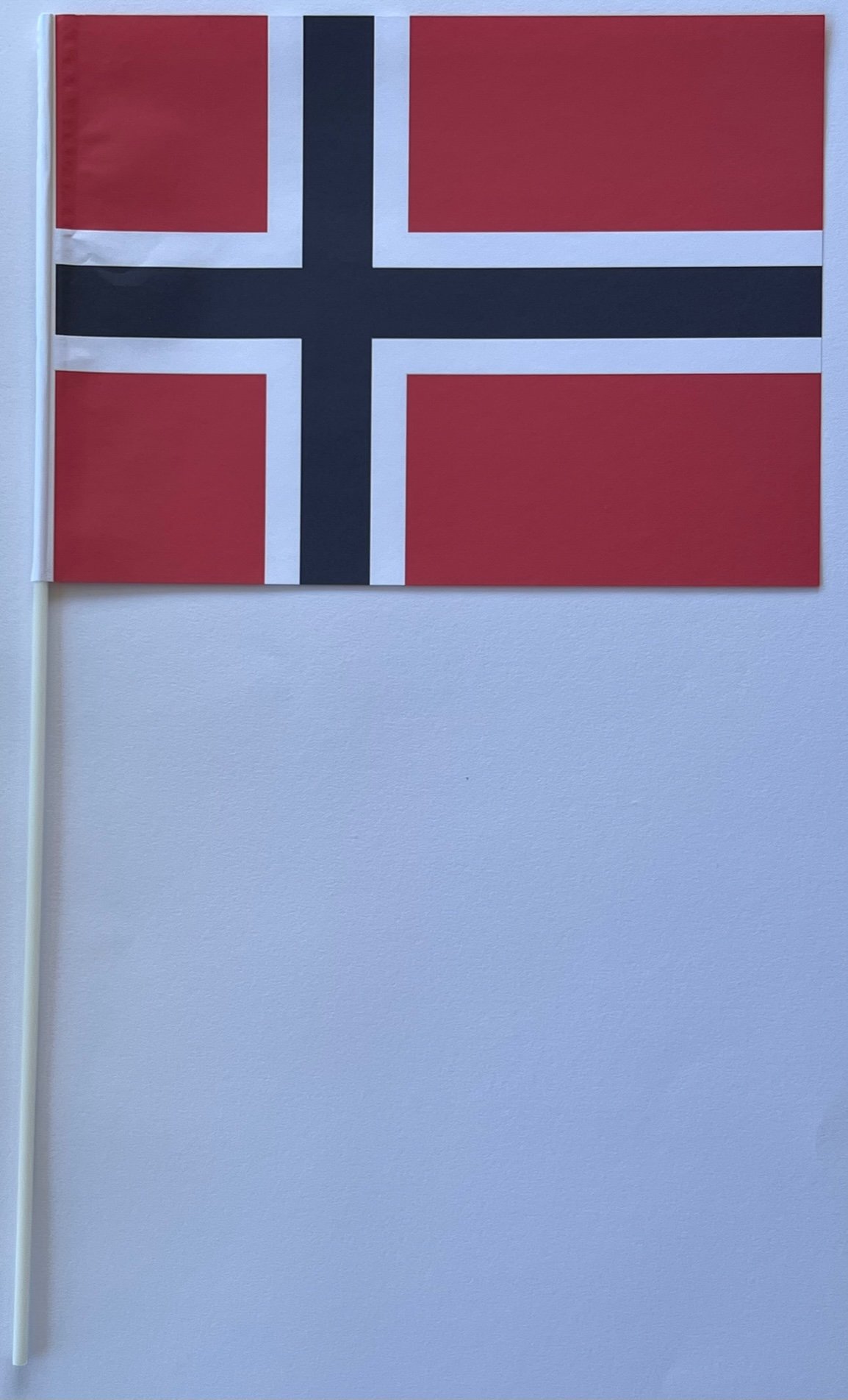 Norwegian paper flag on a stick