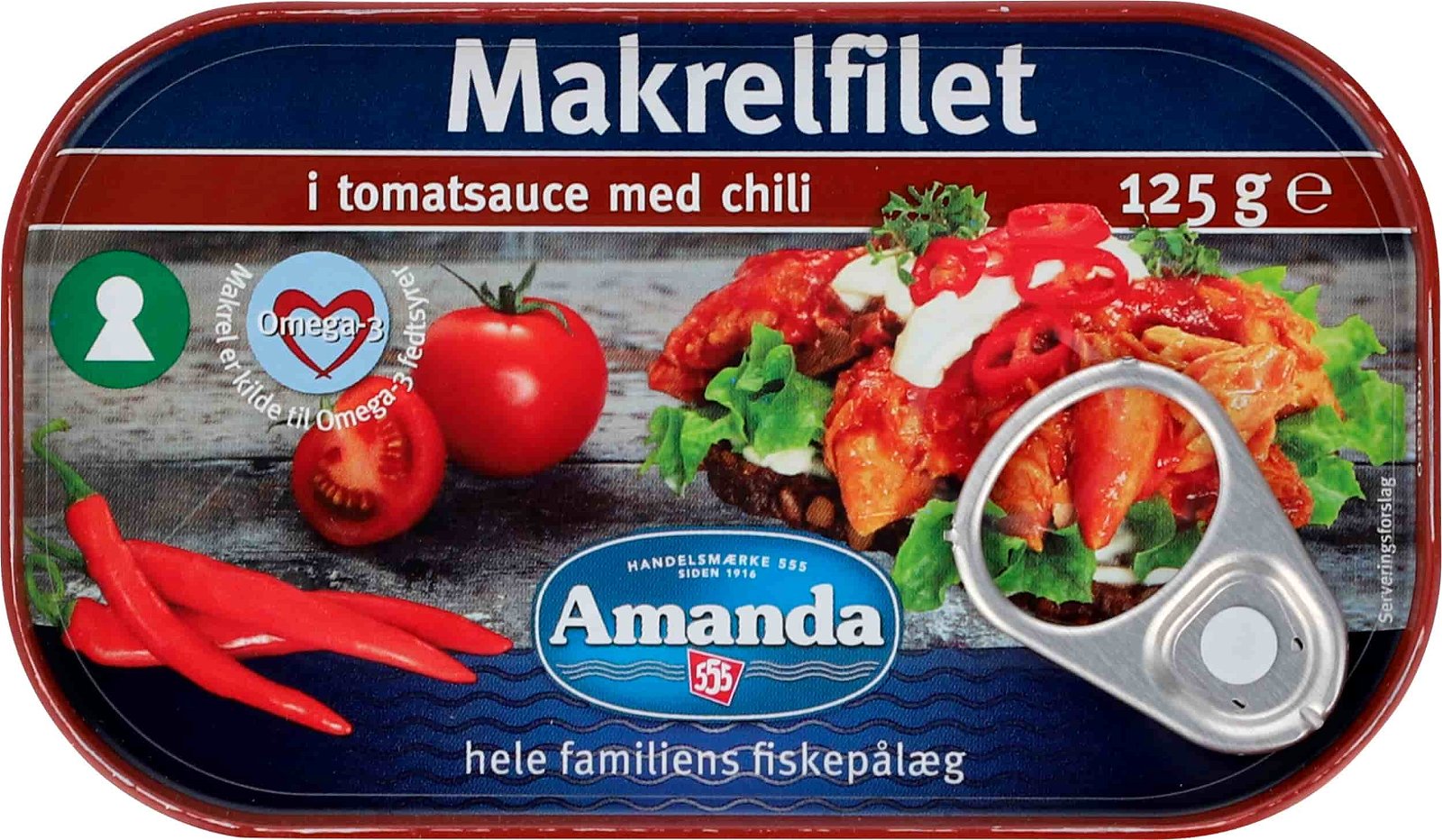 Amanda mackerel fillet in tomato sauce with chili 125 g