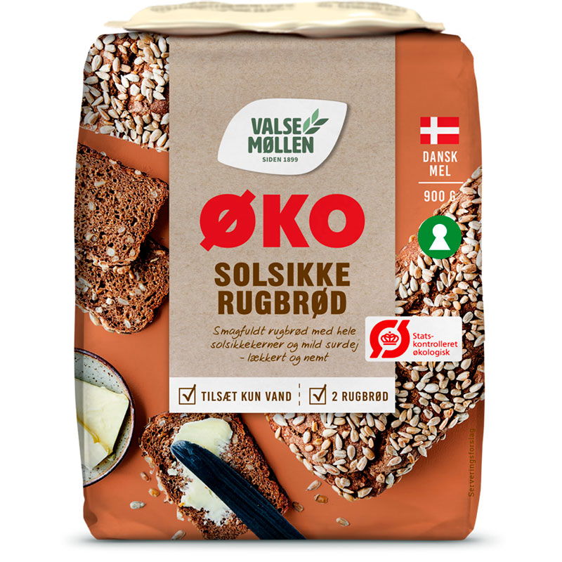 Valsemøllen Organic Sunflower rye bread 900g