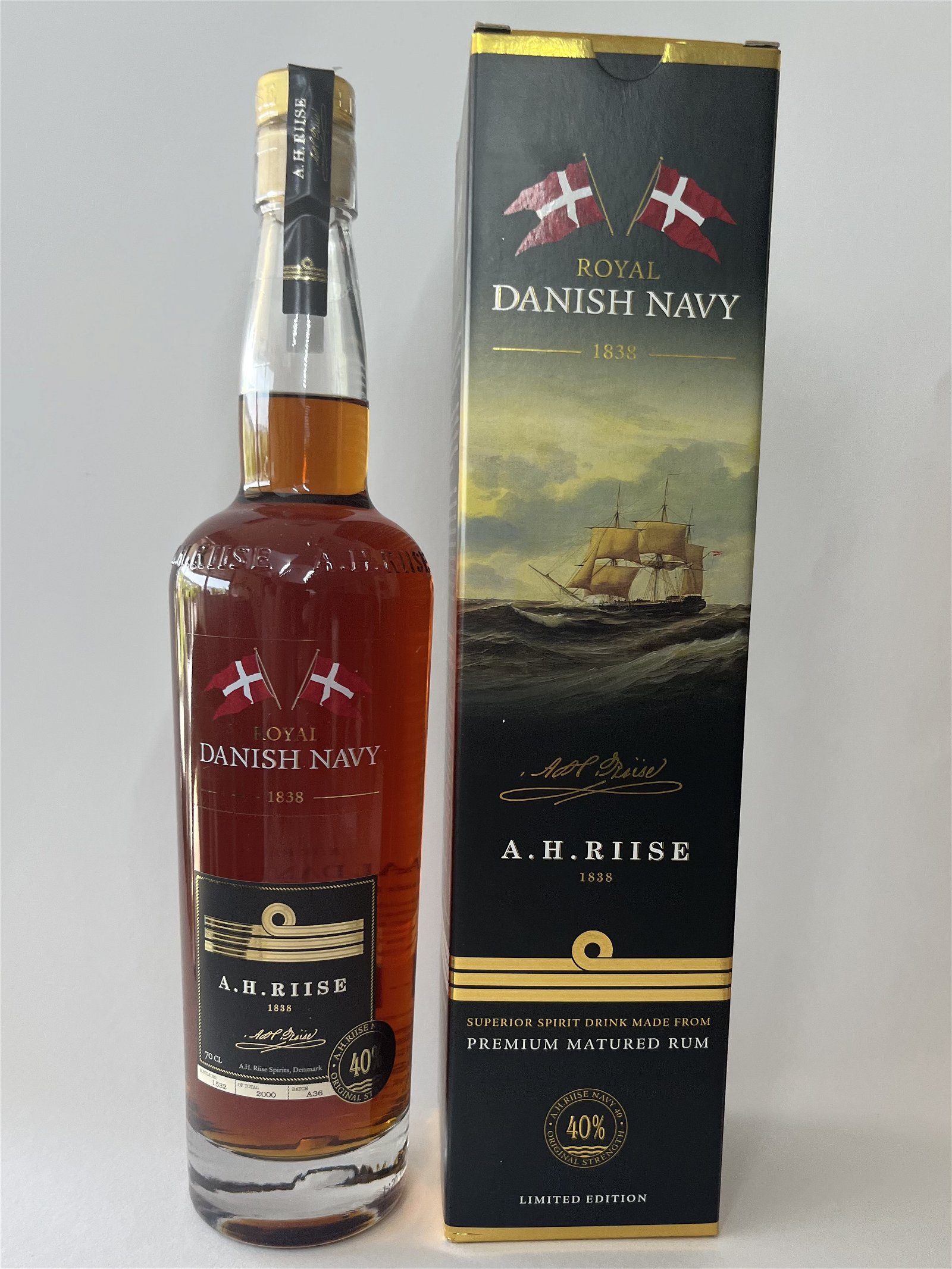 A. H. Riise Royal Danish Navy Rum 40% 70cl