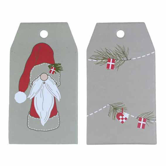 Gift tags with "nisse" and flag